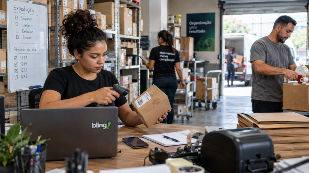 Estoque no Bling: físico, reservado e disponível para venda