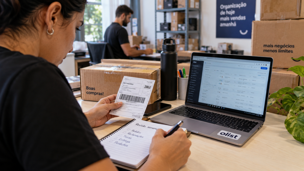 Rotina semanal de revisão do ERP Olist