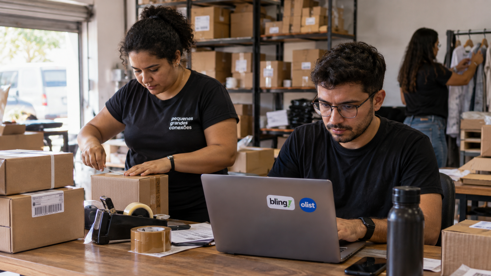 Imagem fotográfica gerada por IA sobre Operação de marketplaces